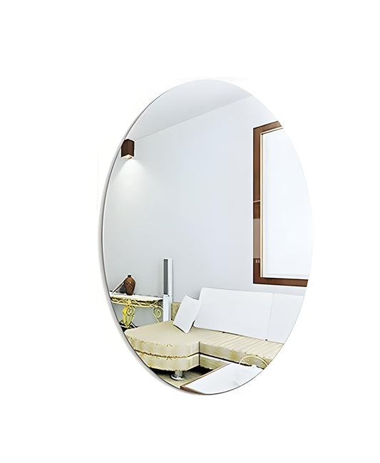 Oval Shape Adhesive Mirror Sticker for Wall on Tiles Bathroom Bedroom Living Room Basin Mirror Bathroom Wall Mirror