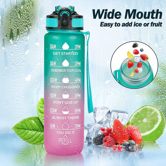 Water Bottle with Motivational Time Marker (1 ltr)