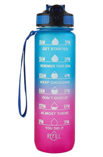 Water Bottle with Motivational Time Marker (1 ltr)